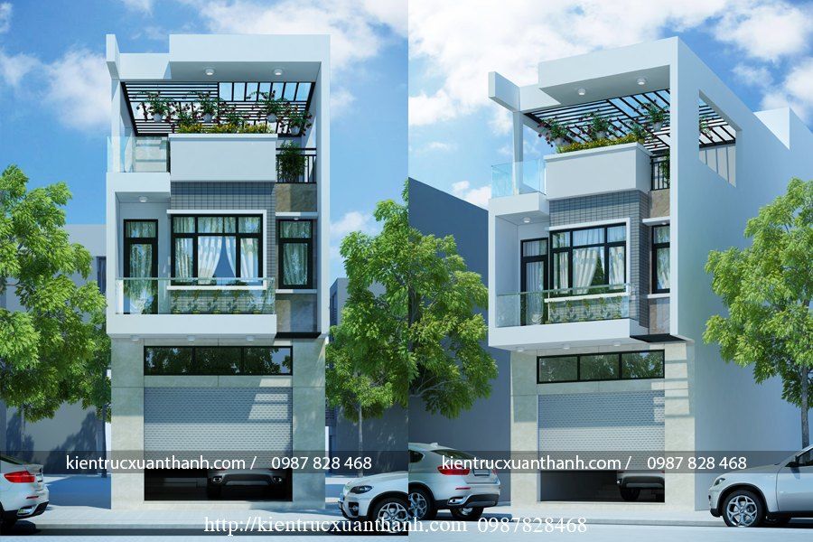 Chiêm ngưỡng mẫu nhà phố mặt tiền 6m đẹp 4 tầng vô cùng độc đáo NP220119 -  Kiến trúc Angcovat
